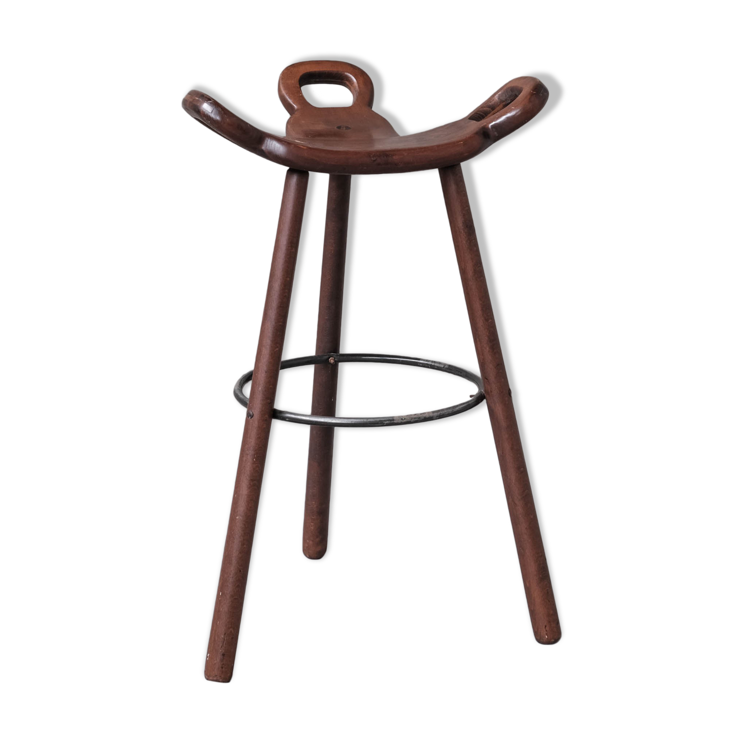 Brutalist mid-century 'Marbella' bar stool (up to 8 available)