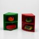 Pair of Colourful 1970s Gedy Wall Shelves in Red and Green