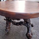 Side table old wood tree trunk vines