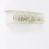 Wall-mounted mirror sconce by J.T. Kalmar, brass and textured glass, Austria, 1950s.