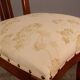 Upholstered damask table and 4 cherry chairs from the 80s