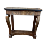 Old mahogany console, styel Restoration, nineteenth, marble top