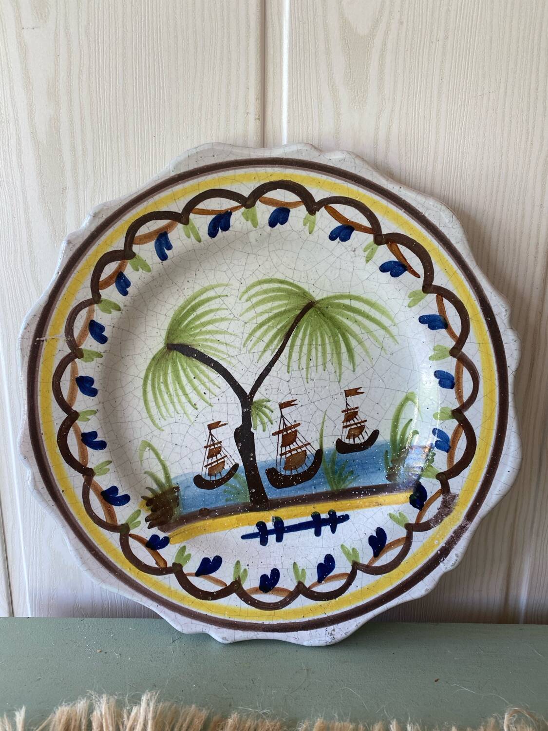 18th century Nevers earthenware plate