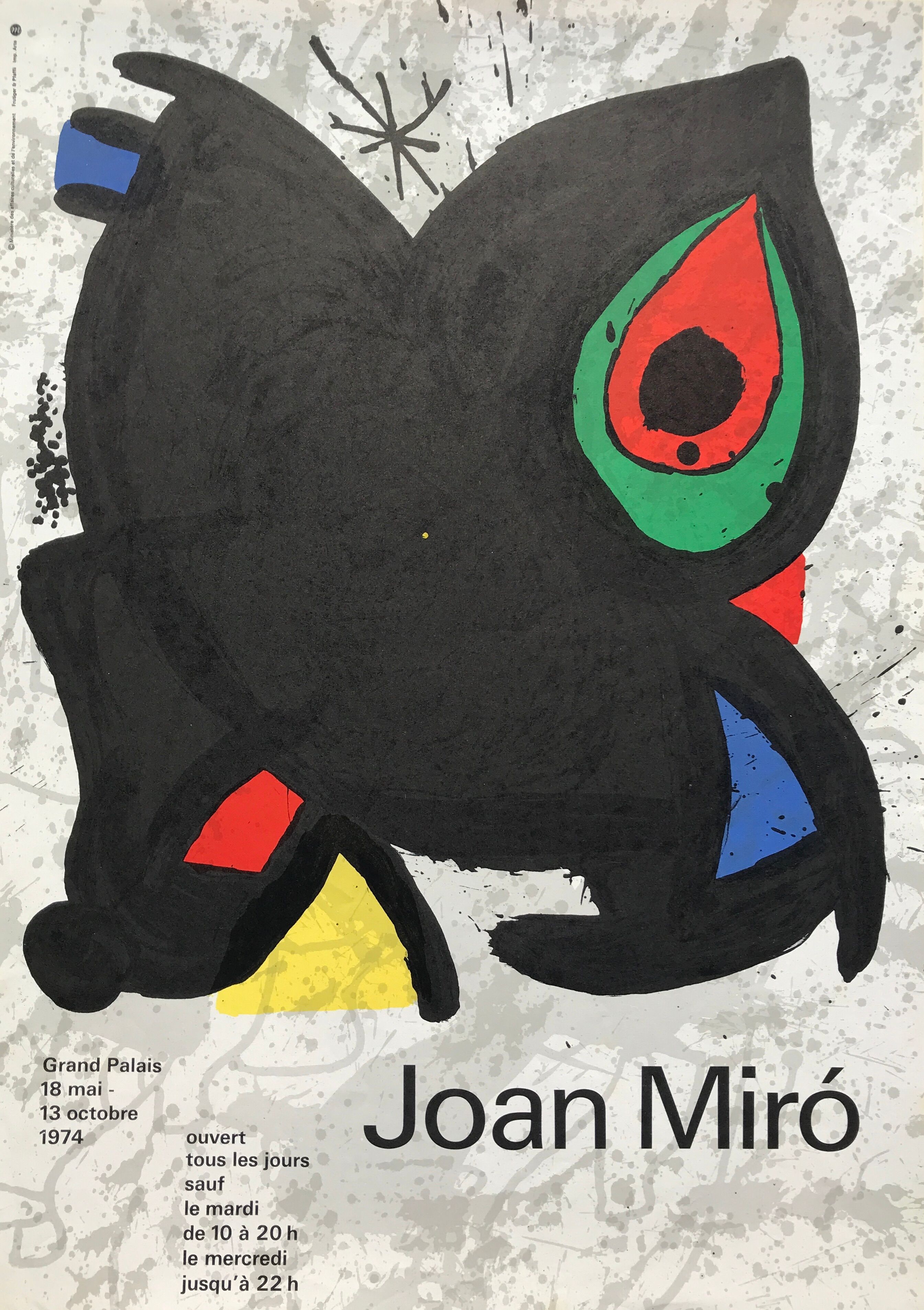 Original exhibition poster by Joan MIRO, Grand Palais, 1974