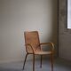 Set of 4 vintage Italian wicker and birch armchairs, mid-century modern, 1950.