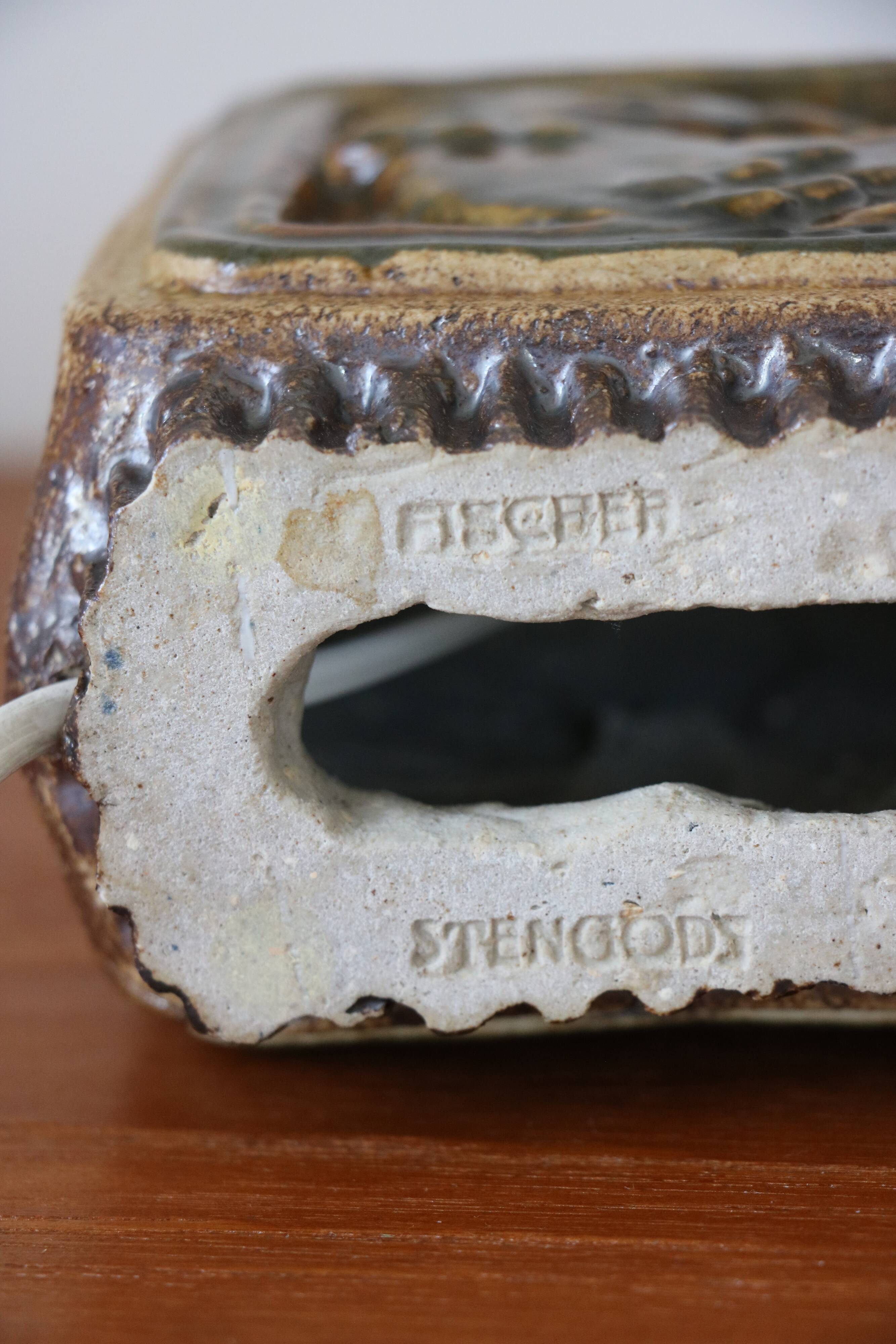 Sandstone lamp base, Willi Fischer, Ego Stengods, Sweden, 1960