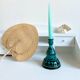 Blue ceramic candle holder