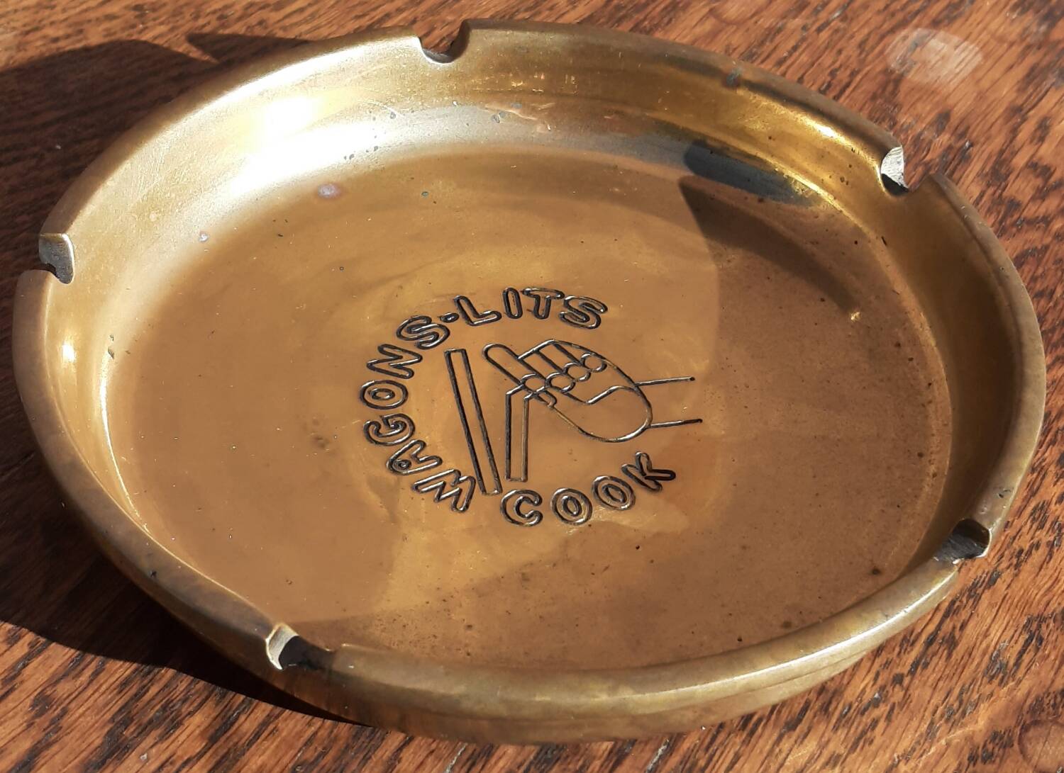 “Wagons-Lits Cook” 1930 bronze ashtray.