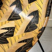 Chair in fibreglass and metal by René-Jean Caillette, stork, 1950 design.