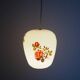 White opaline pendant lamp bouquets of roses from the 1970s.