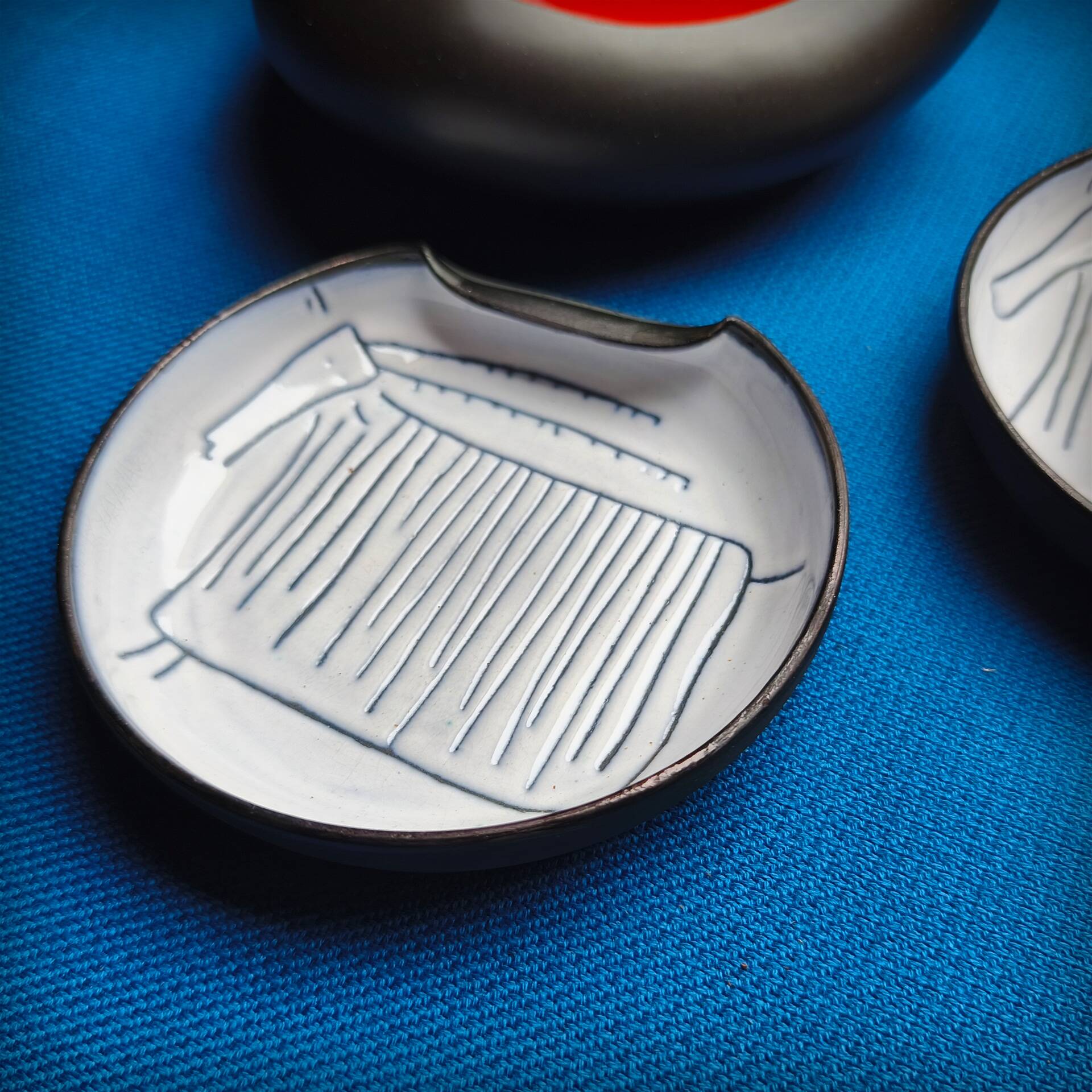 Jacques Innocenti, pair of ceramic cups, Vallauris, 1950s