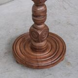 Geometric style oak french mid-century floor light