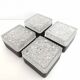 Set 4 appliques plafonniers carrés verre moulé bulles et métal noir