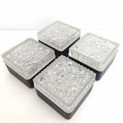 Set 4 wall lamps square ceiling lamps molded glass bubbles and black metal