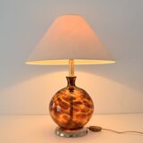 Vintage Art Deco blown glass and porcelain ball lamp (Numbered)
