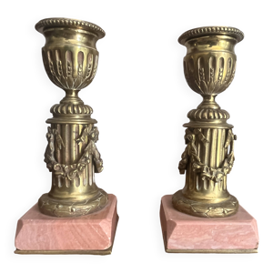 Paire de bougeoirs en