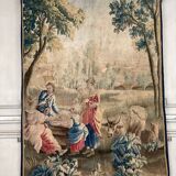 Tapisserie, scène champêtre, laine et soie, XVIIIème siècle