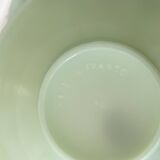 Mint Green Opaline Teacup and Saucer with Swirl Motif, Made in France