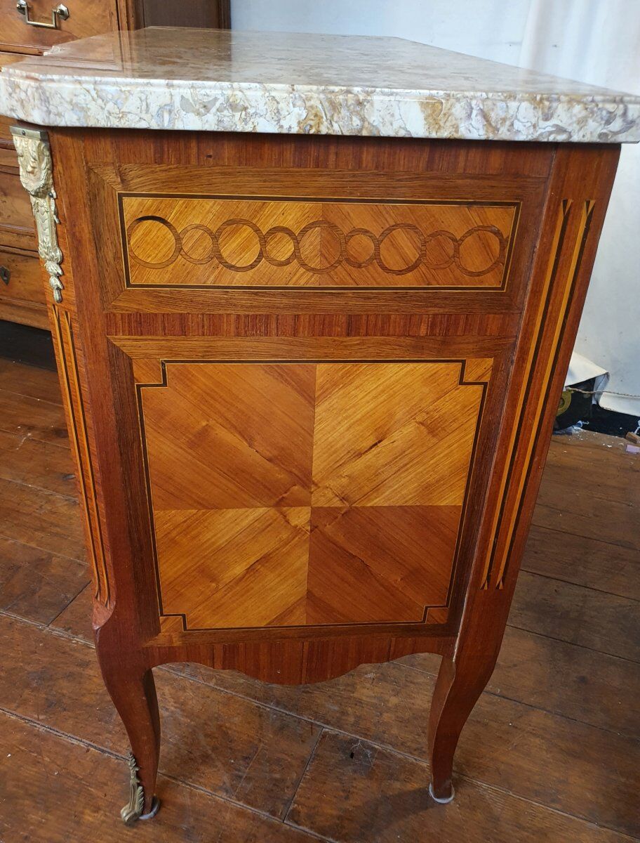 Louis XV, Louis XVI transition chest of drawers - marquetry - 19th century - rosewood