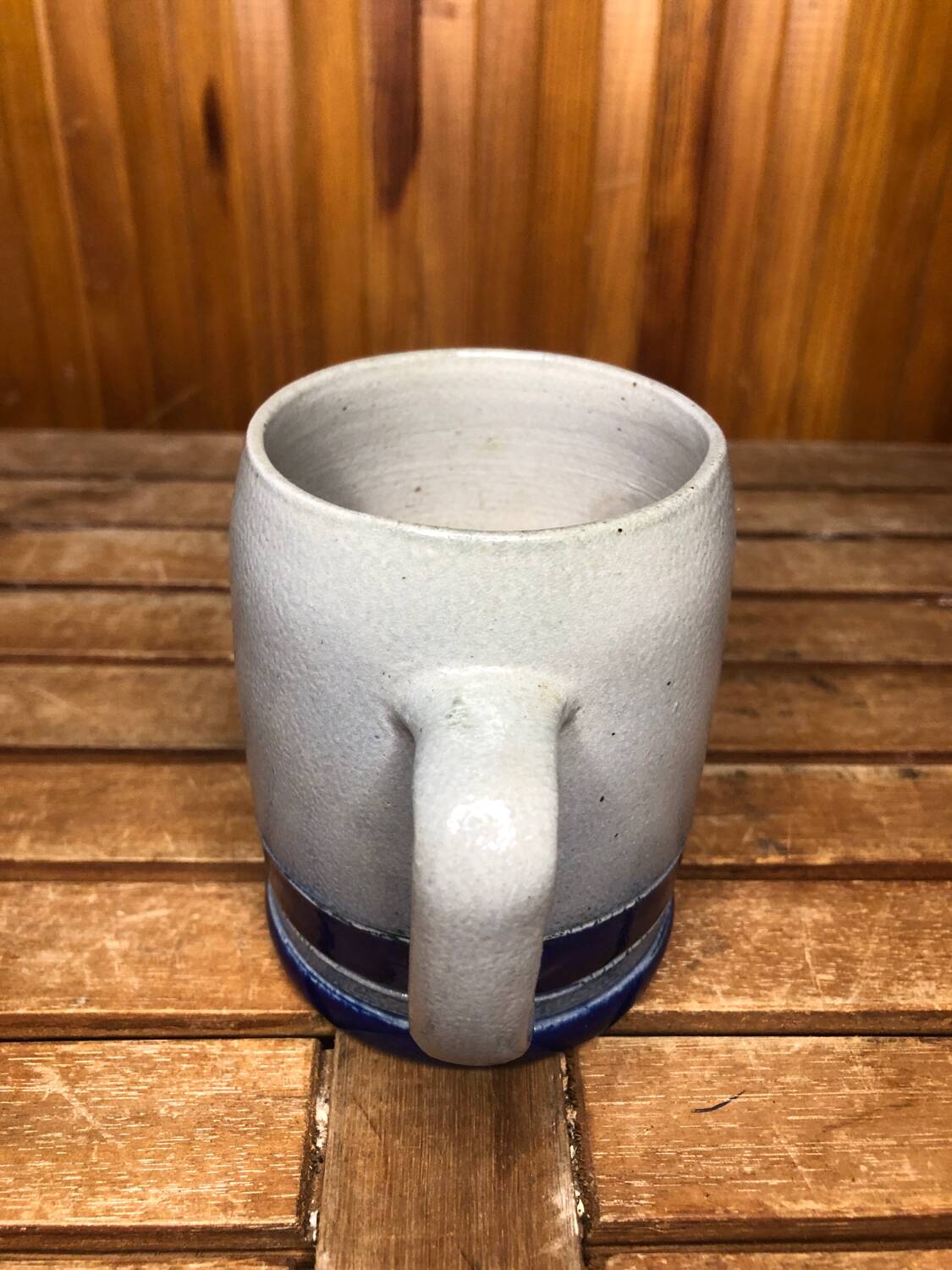 Old BETSCHDORF Tankard Gray Blue Sandstone Vintage #A604