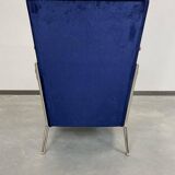 Elegant blue chrome armchairs by Jozsef Peresztegi