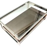 Belgochrom 1970 s-shaped chrome coffee table