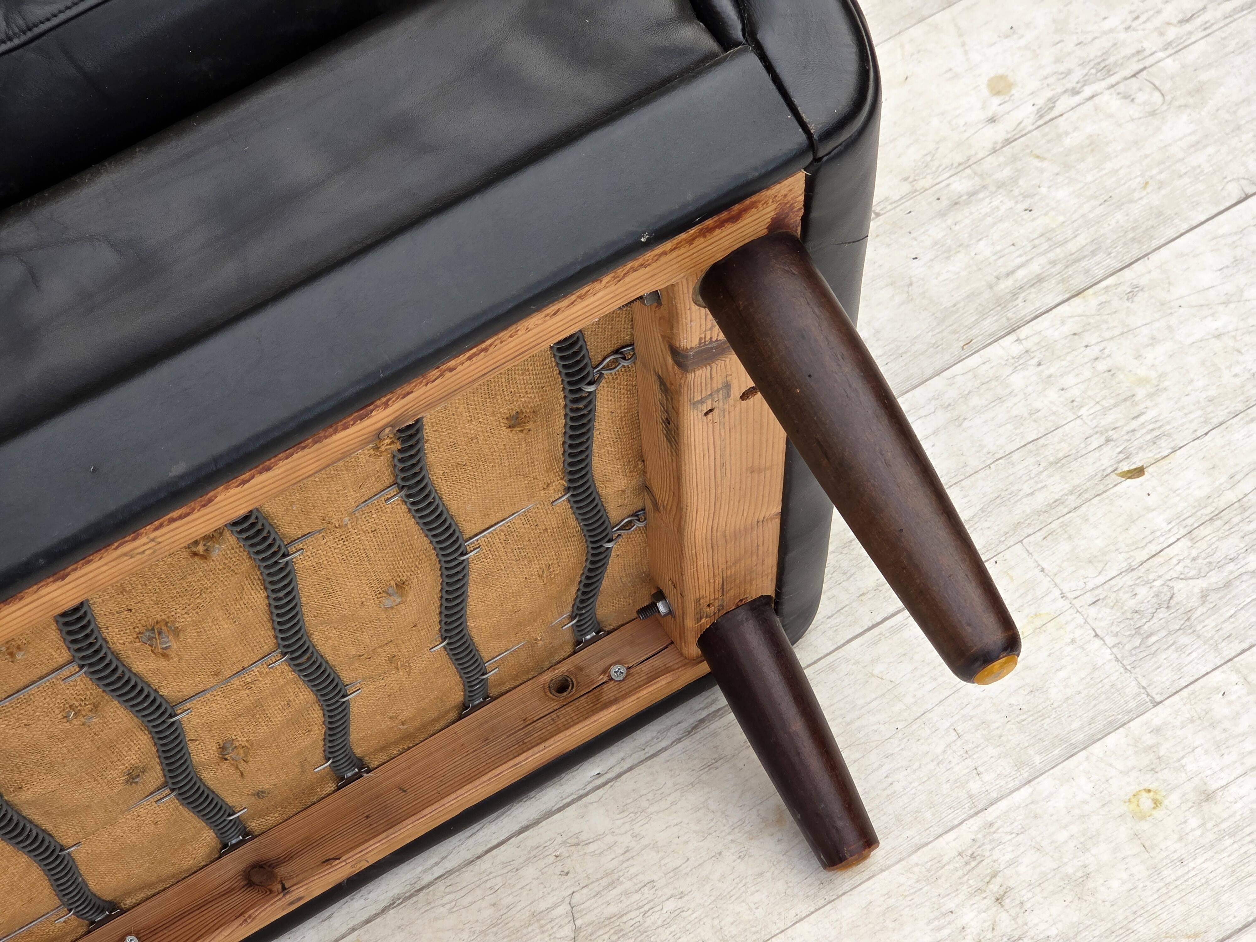 1960s, Danish highback armchair by Aage Christensen, furniture leather.