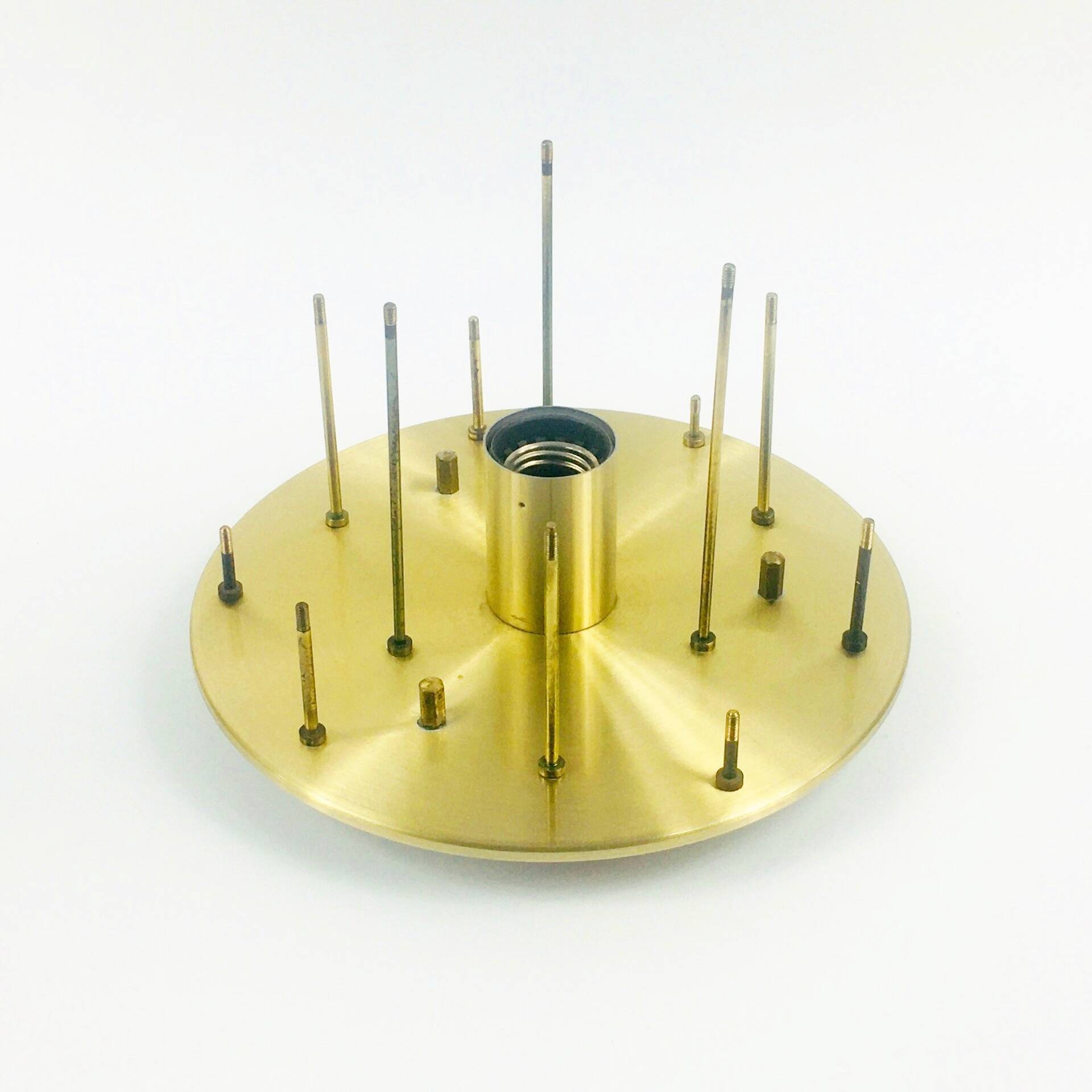 Mid-Century Murano Glass & Brass Flush Mount/Ceiling Light from Doria Leuchten, Germany, 1960s