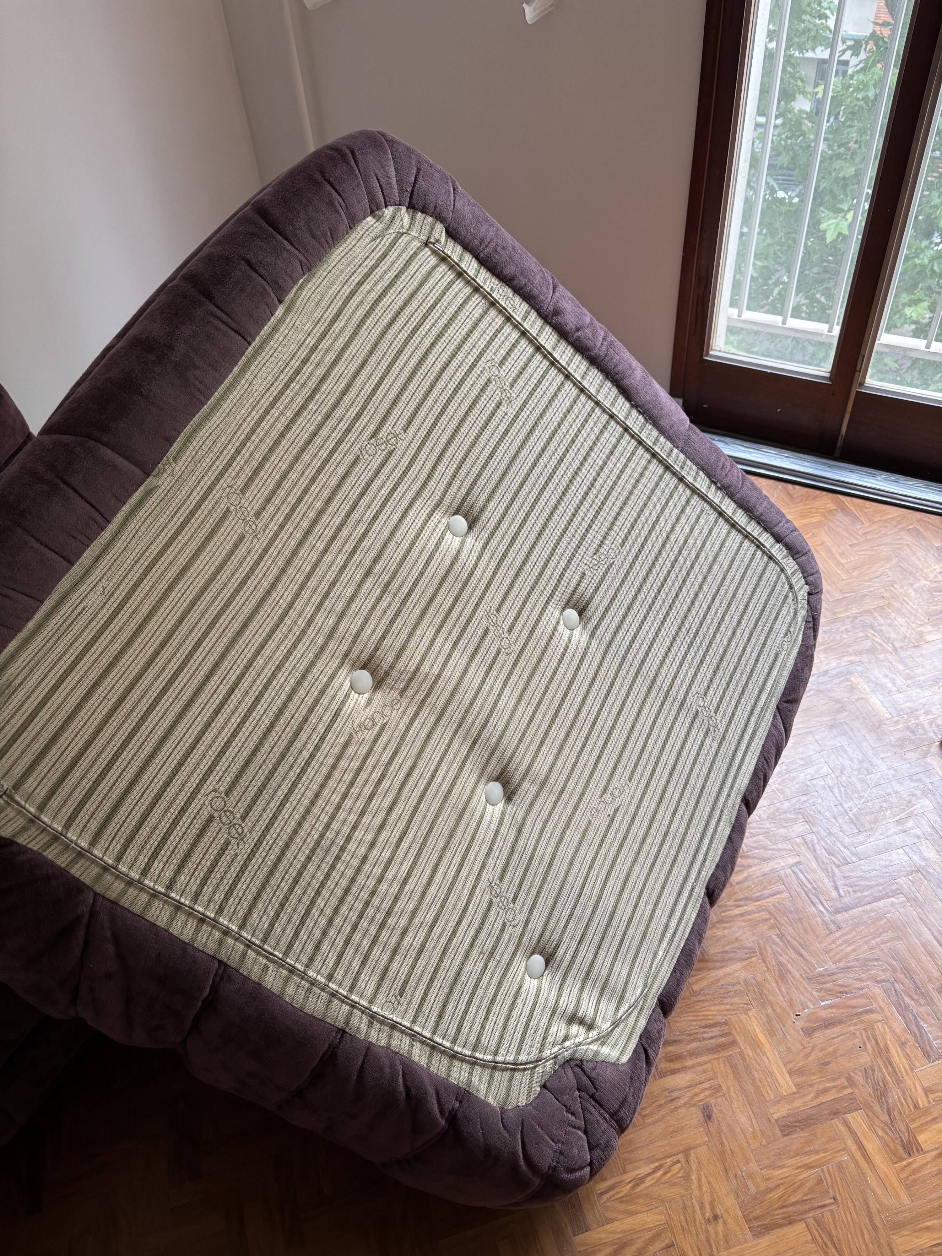 Togo purple sofa set - 2-seater sofa and corner armchair