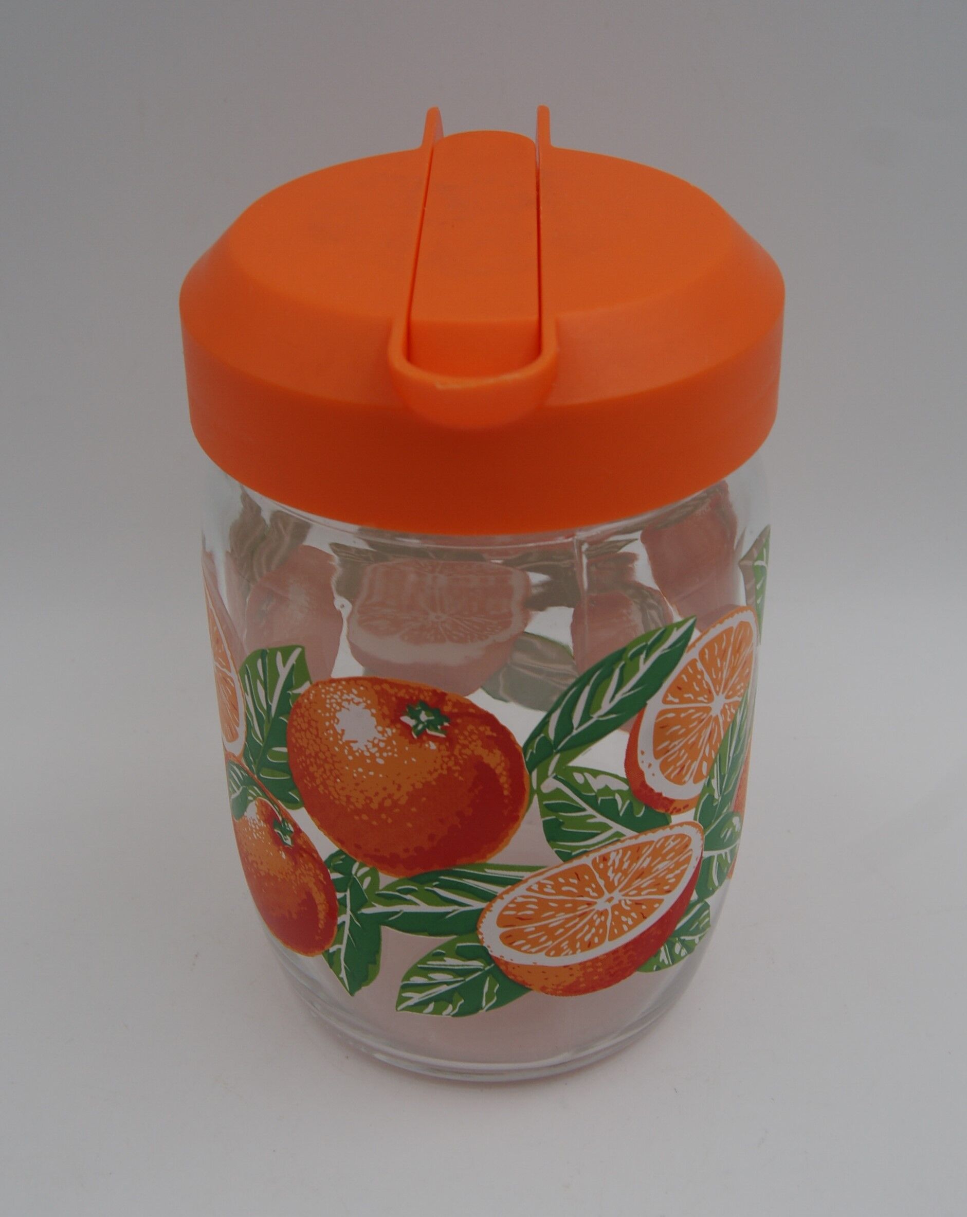 Vintage oranges glass decanter