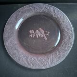 Serving dish – cast pink crystal – sweden