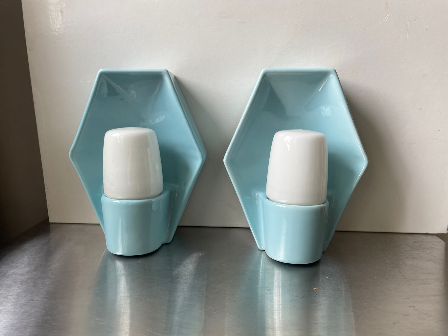 Pair of Scandinavian Vintage Bathroom Sconces Wall lamps
