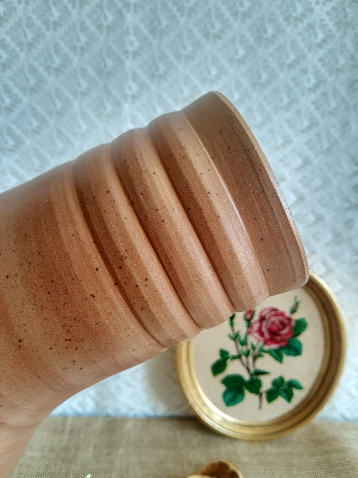 Bonny sandstone vase France handmade vintage