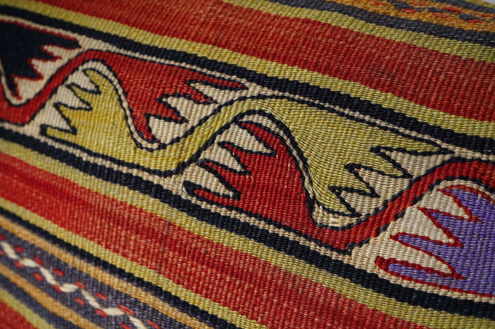 Set of 2 vintage kilim cushion covers 41x61 cm