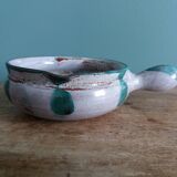 Caquelon dish, thistle decoration by Etienne Daniel, Vallauris