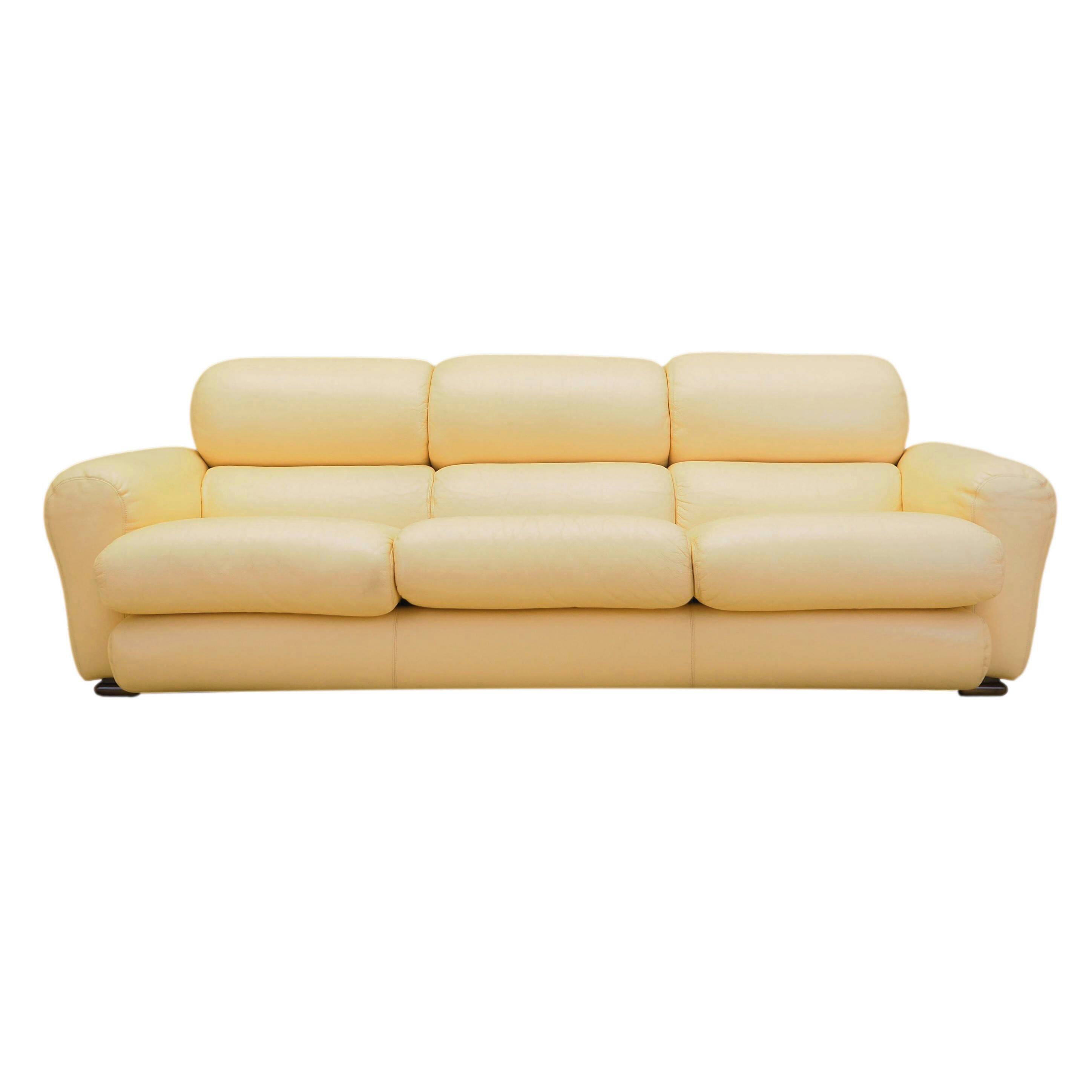 Canapé en cuir, design italien, années 1960, production : Italie