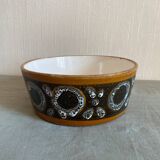 Brown glazed ceramic salad bowl
