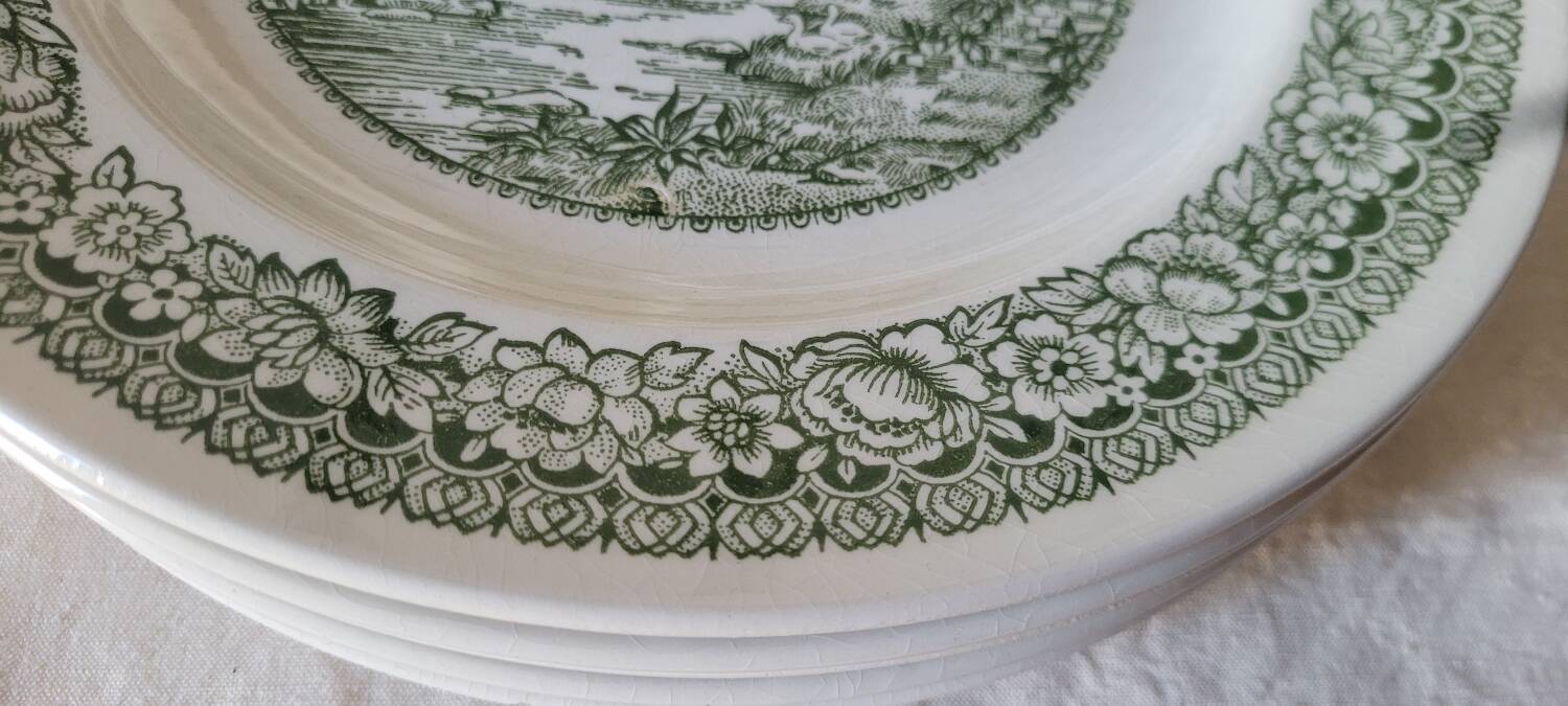 Pastoral decor earthenware dinner plates