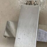 Brushed metal double modernist wall light vintage 1970s