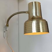 Vintage adjustable wall lamp, perforated brass, Carl Thore Suede 1960