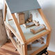 Wooden dollhouse, revamped, furnished, vintage French