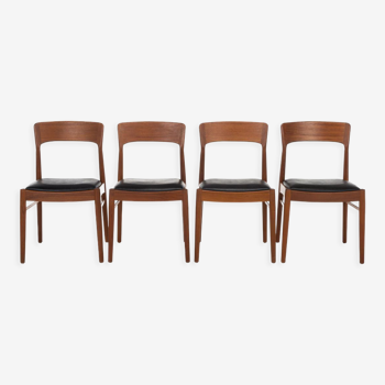Set de 4 chaises par Henning Kjaernulf pour Korup Stolefabrik, Danemark Années 1960