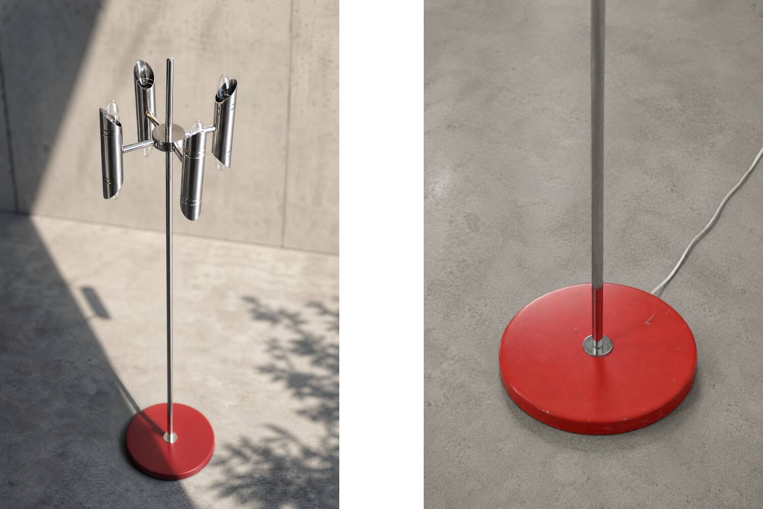 Vintage Mid-Century Italian Modern Space Age Chrome Floor Lamp, 1960s