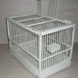 Cage à oiseaux blanche ancienne