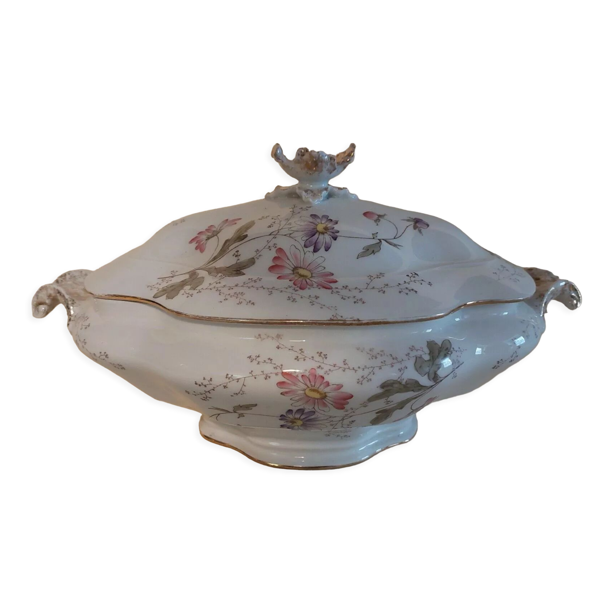 Limoges porcelain soup tureen Redon Martial late nineteenth century