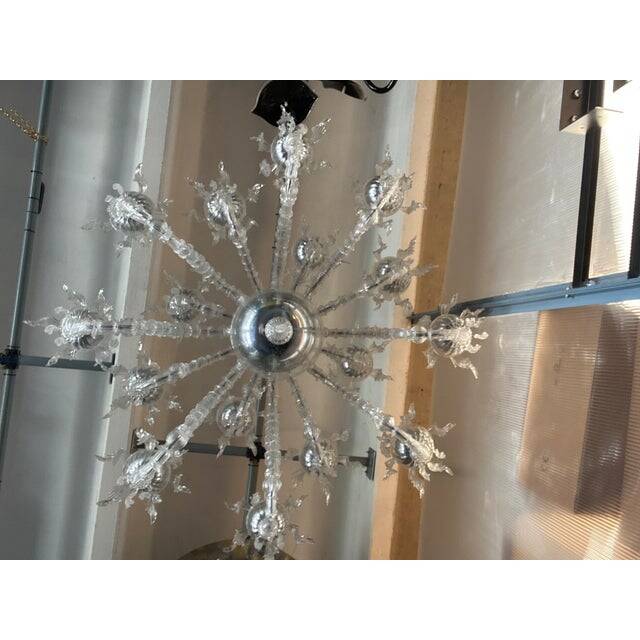 Contemporary "ca rezzonico" with flowers and leaves murano glass chandelier