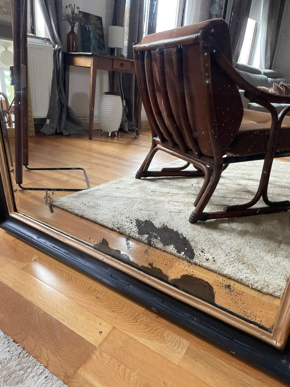 Very large antique shop mirror