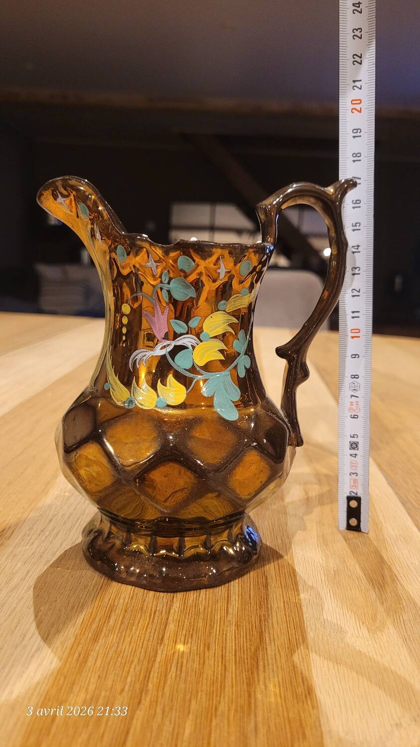 Old jug in Jersey pottery