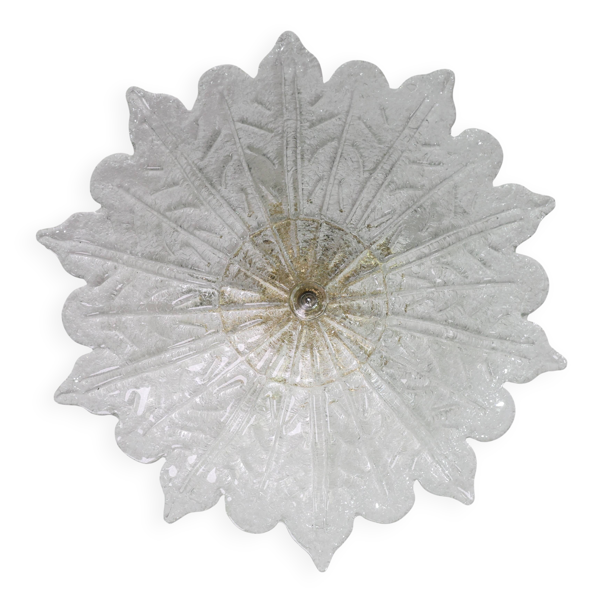 Amsterdam Palmetta, Italian Murano Glass Ceiling Light or Flush Mount, 1970