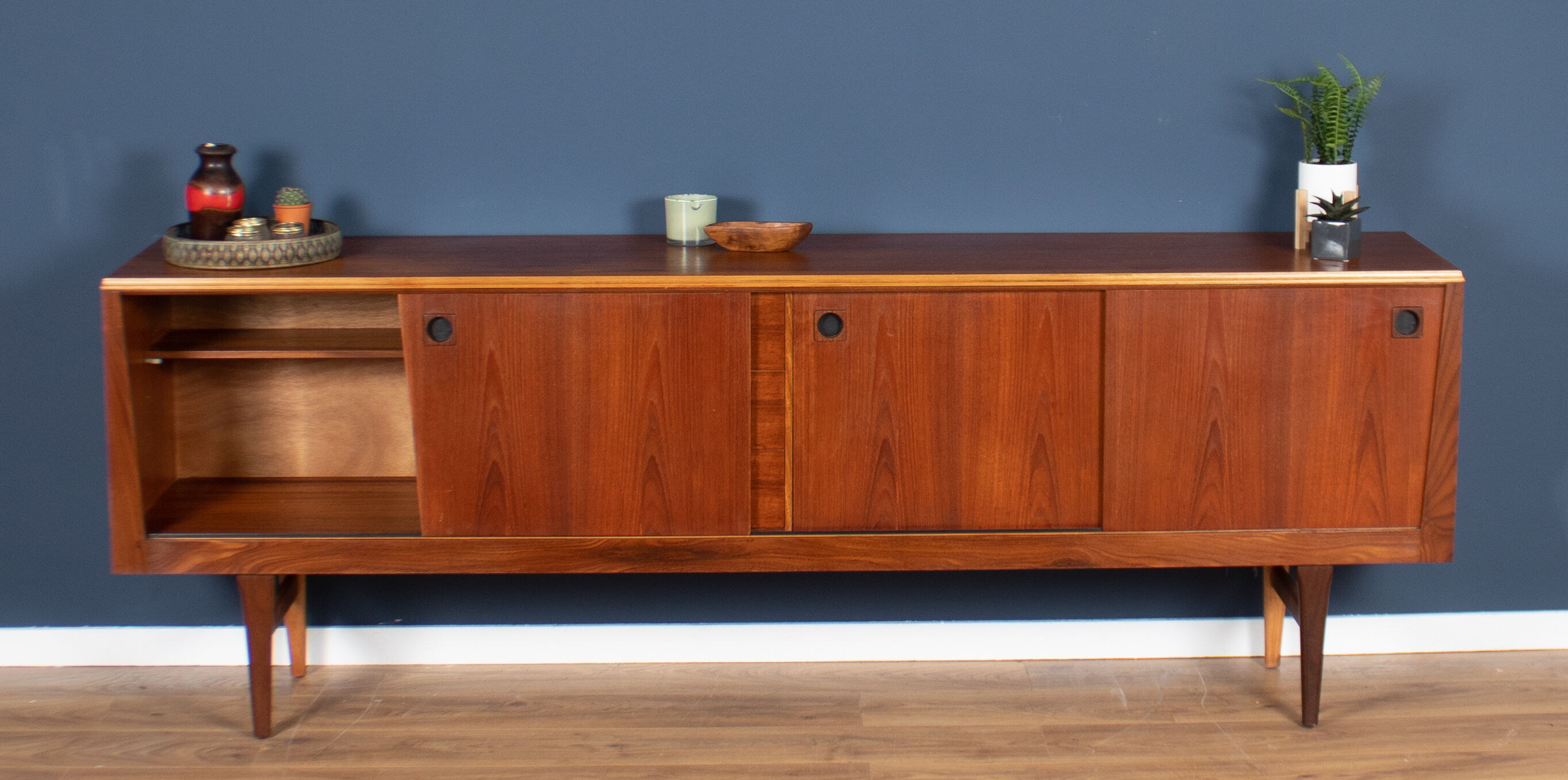 Teak 1960s long Elliots of Newbury mid century sideboard